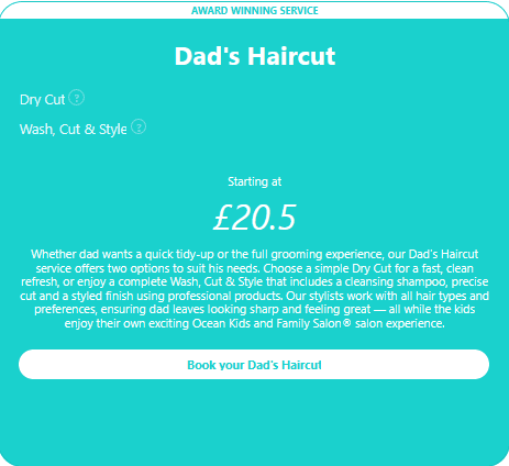 Ocean Kids and Family Salon® Dad's Haircut