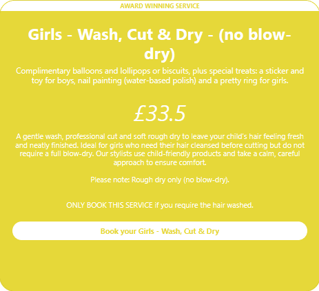 Ocean Kids and Family Salon® Girls - Wash, Cut & Dry - (no blow-dry)