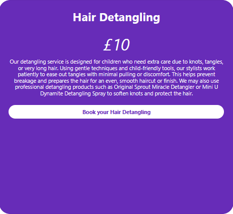 Ocean Kids and Family Salon® Hair Detangling